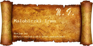 Malobiczki Irma névjegykártya