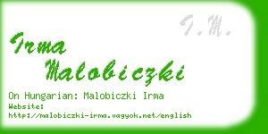 irma malobiczki business card